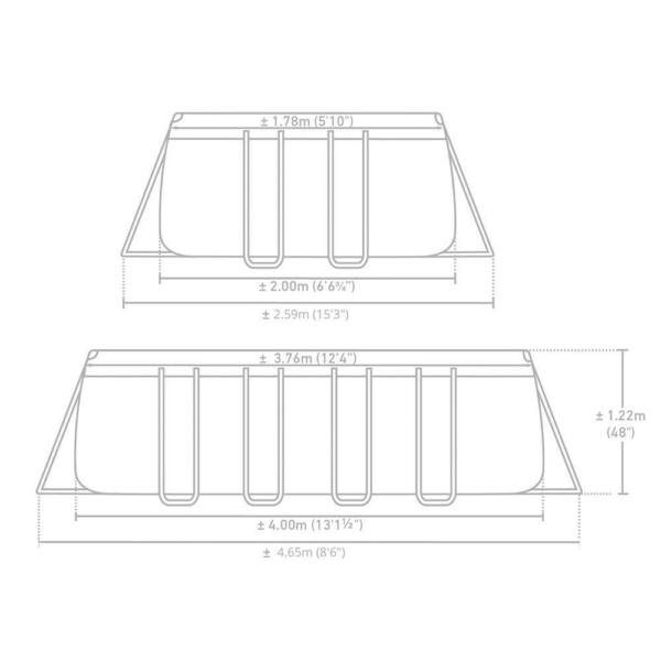 Piscine Intex rectangulaire Prism Frame 4.00×2.00×1.22m 26790NP – Image 3