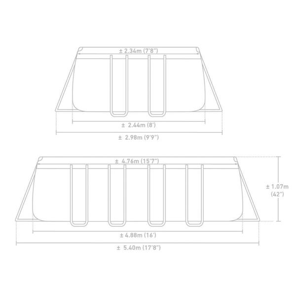 Piscine Prism Intex Frame rectangulaire 4.88×2.44×1.07m 26792NP – Image 4