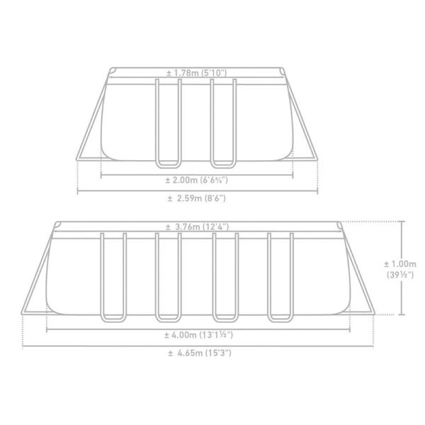 Piscine Prism Frame rectangulaire 4,00 x 2,00 x 1,00 m – Image 2